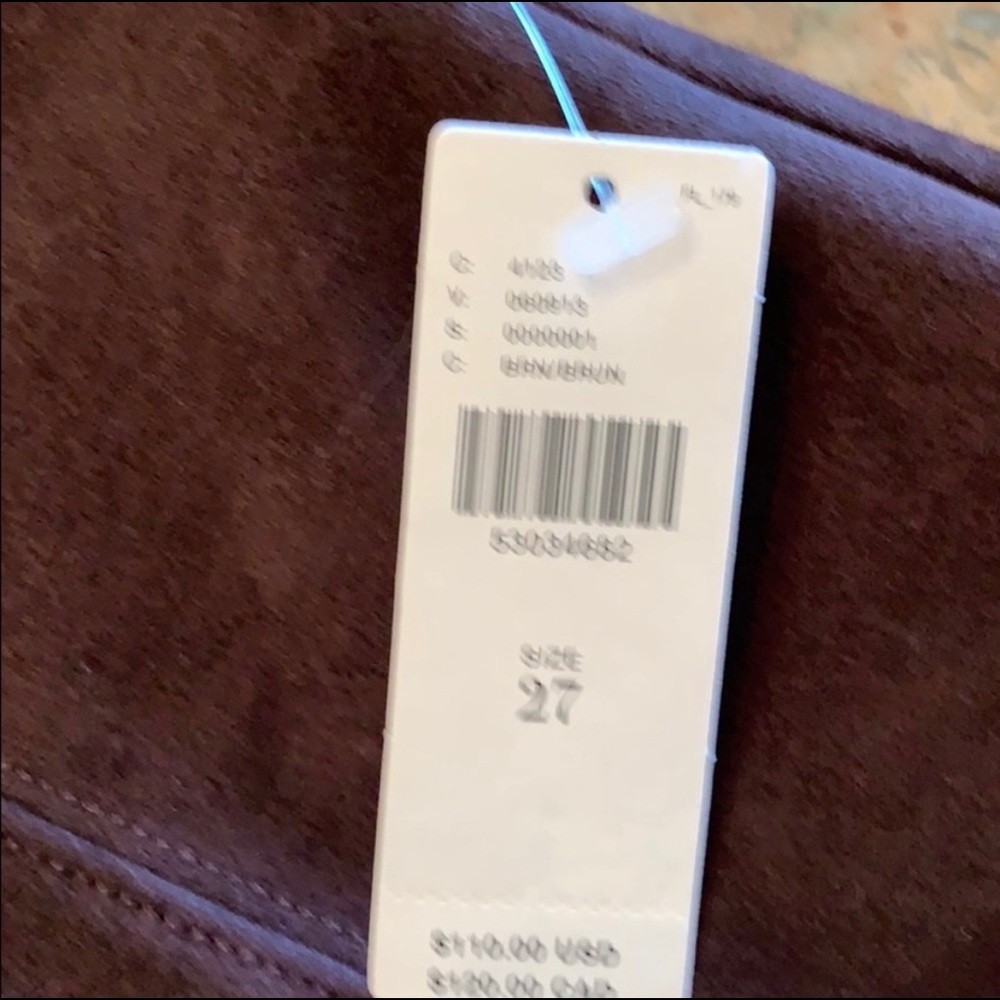 Anthropologie Faux suede leggings zipper bottom - Picture 7 of 8